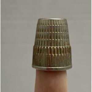 Vintage Thimble Size 10 Made in West Germany 17mm Silver Color Metal EUC for age